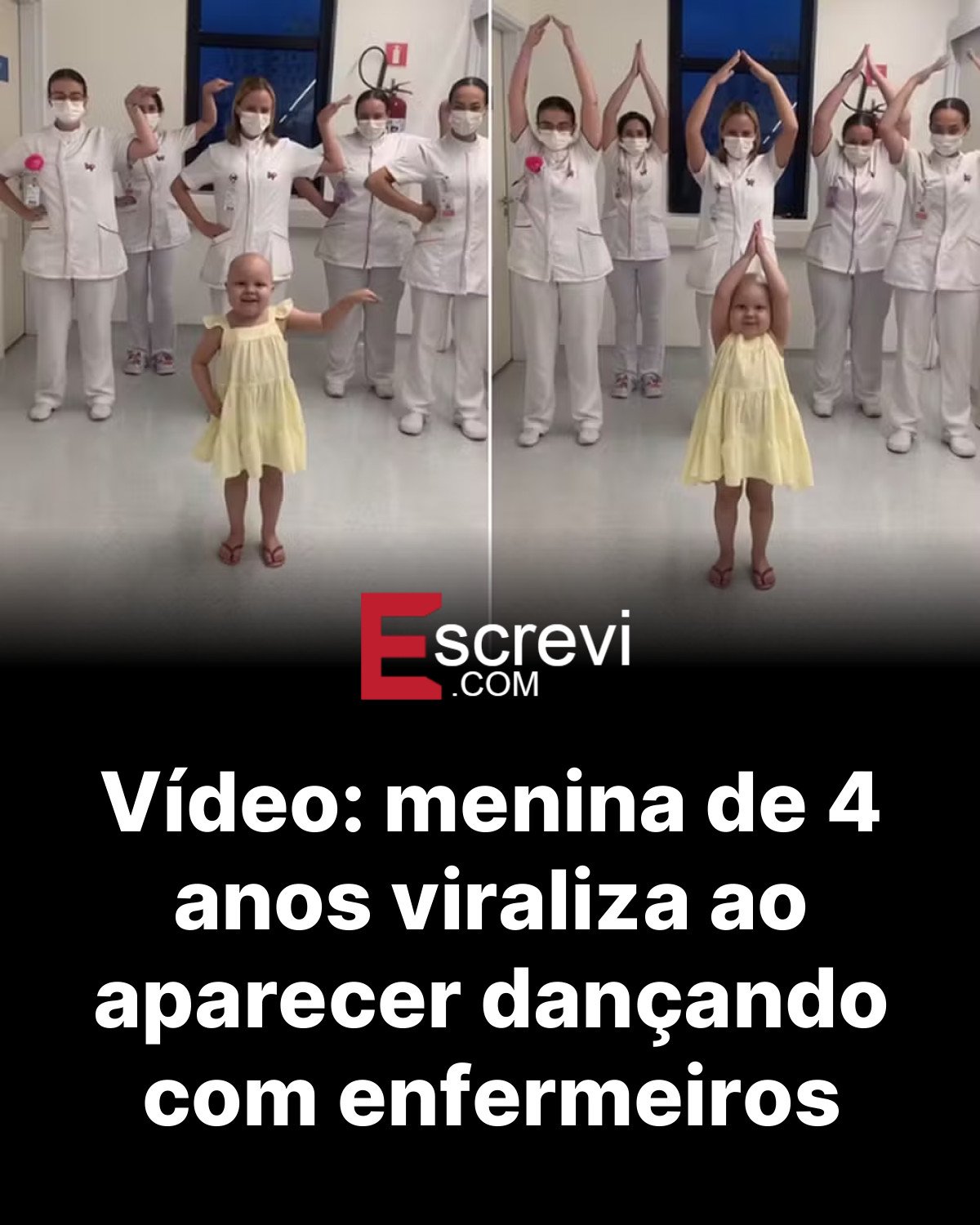 Vídeo: menina de 4 anos viraliza ao aparecer dançando com enfermeiros card preto