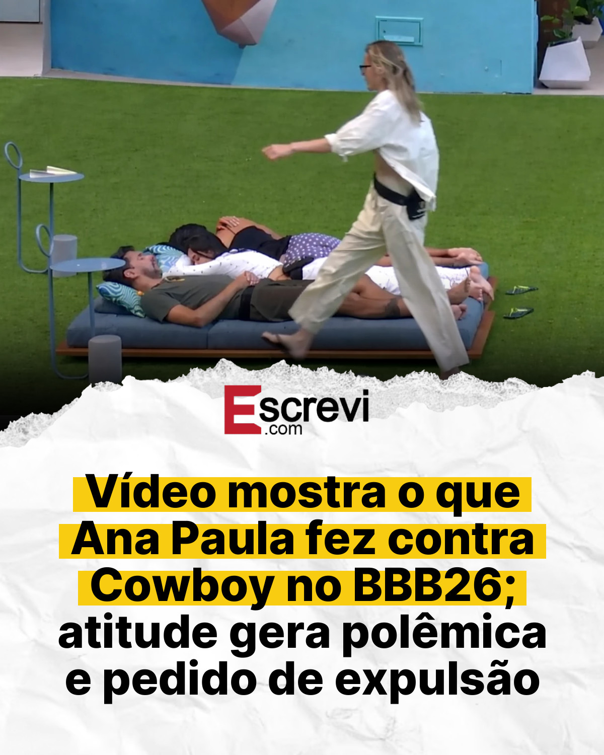 Vídeo mostra o que Ana Paula fez contra Cowboy no BBB26; atitude gera polêmica e pedido de expulsão card branco