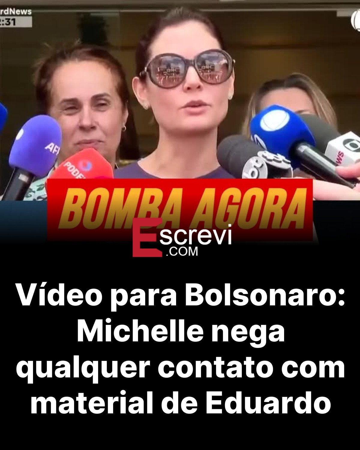 Vídeo para Bolsonaro: Michelle nega qualquer contato com material de Eduardo card preto