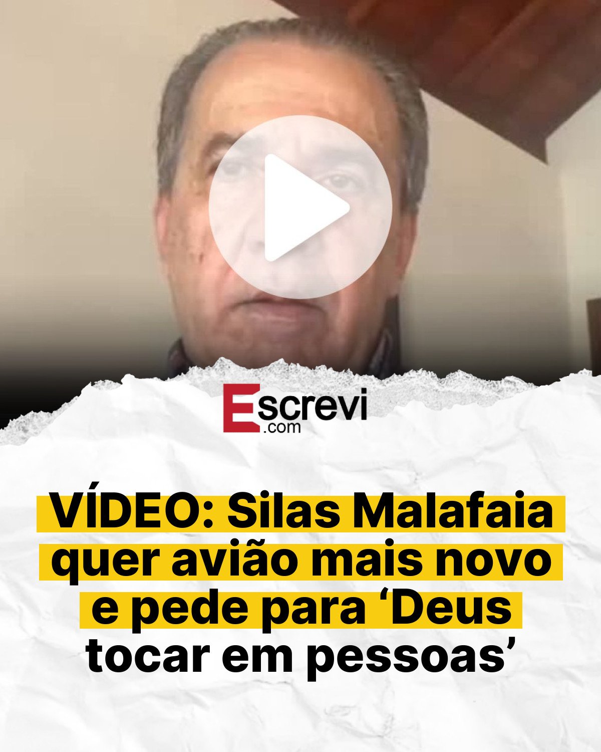 VÍDEO: Silas Malafaia quer avião mais novo e pede para ‘Deus tocar em pessoas’ card branco