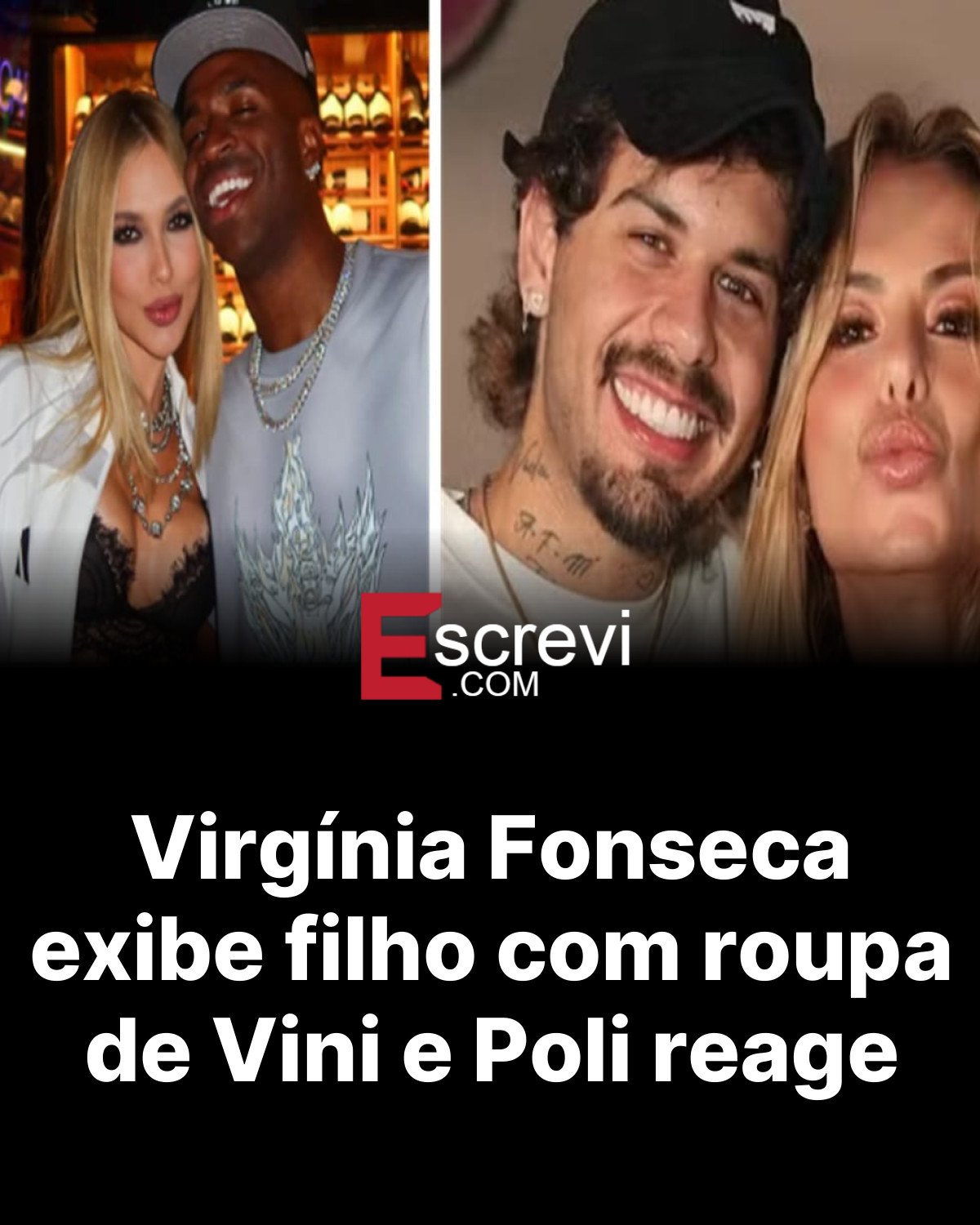 Virgínia Fonseca exibe filho com roupa de Vini e Poli reage card preto