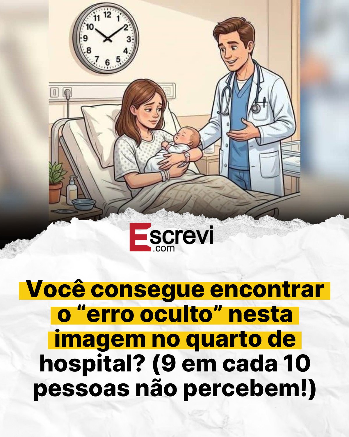 Você consegue encontrar o “erro oculto” nesta imagem no quarto de hospital? (9 em cada 10 pessoas não percebem!) card branco