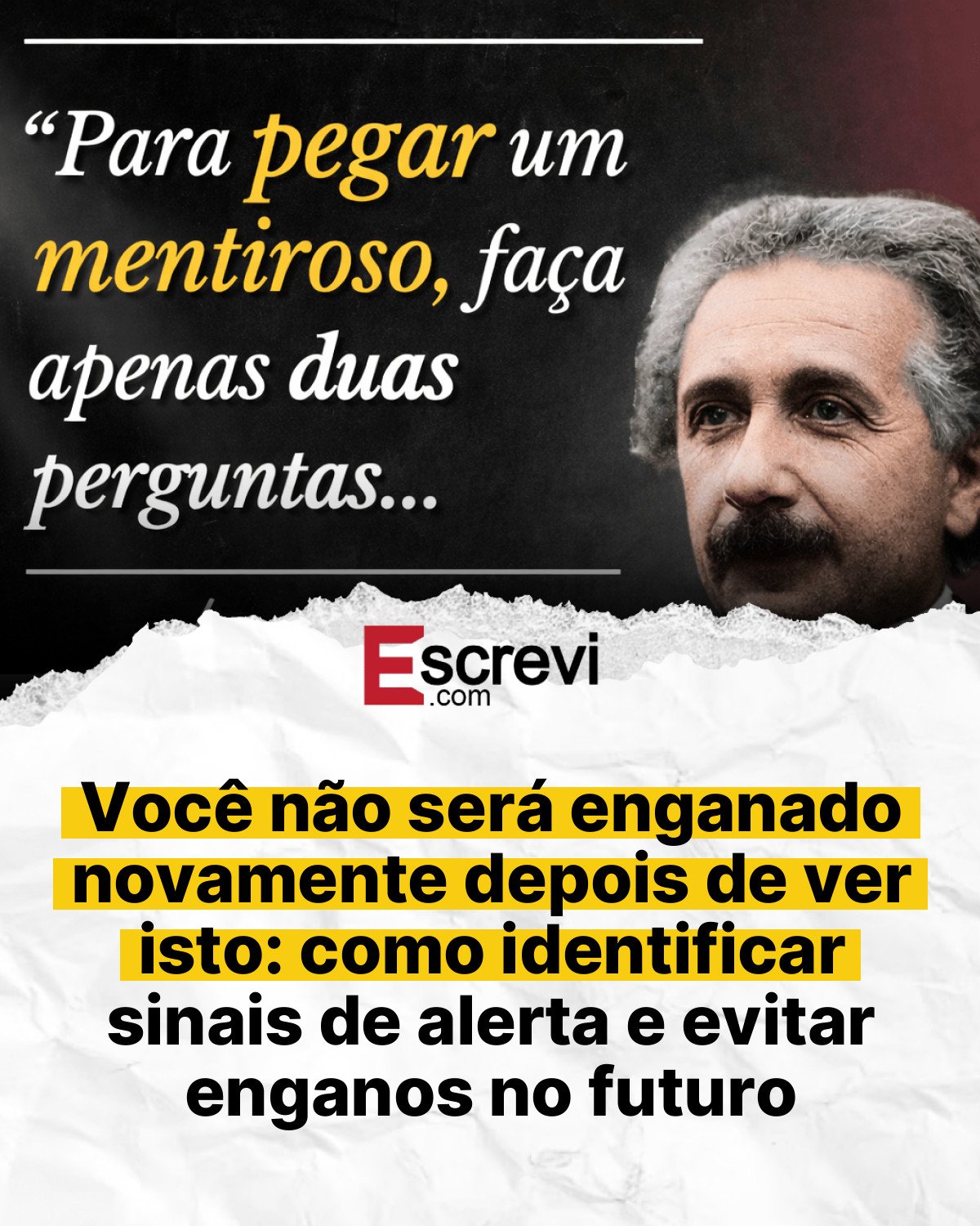 Você não será enganado novamente depois de ver isto: como identificar sinais de alerta e evitar enganos no futuro card branco