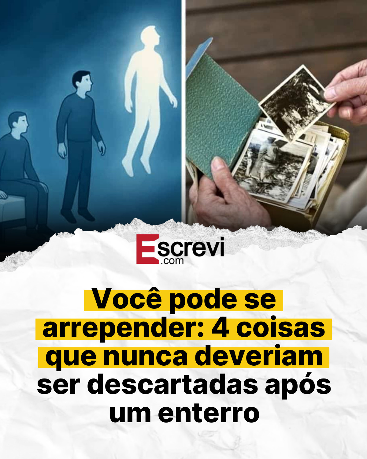 Você pode se arrepender: 4 coisas que nunca deveriam ser descartadas após um enterro card branco
