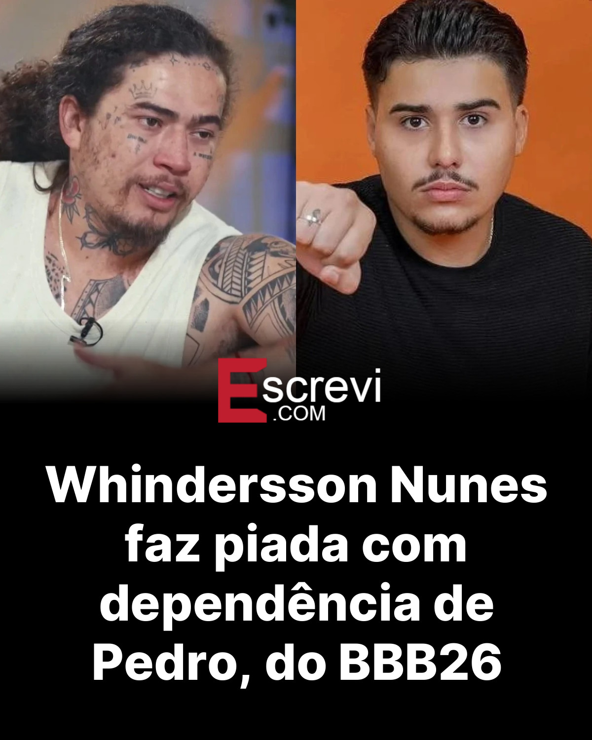 Whindersson Nunes faz piada com dependência de Pedro, do BBB26 card preto