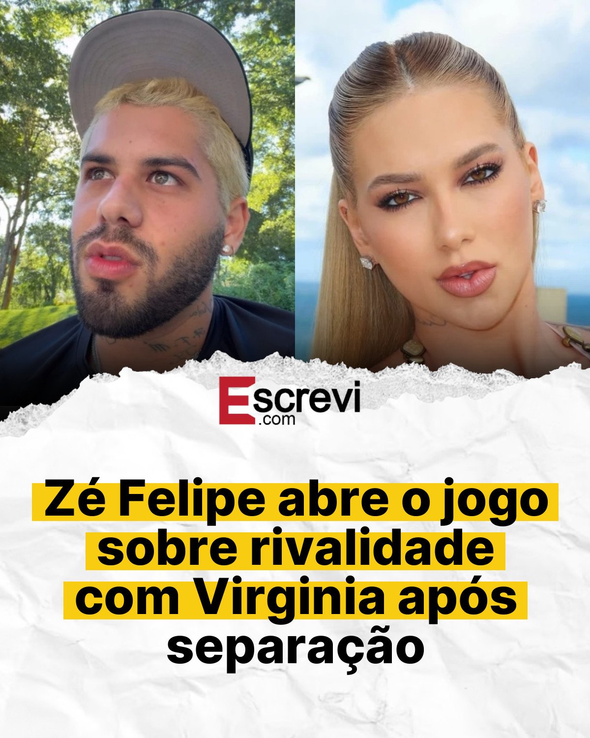 Zé Felipe abre o jogo sobre rivalidade com Virginia após separação card branco