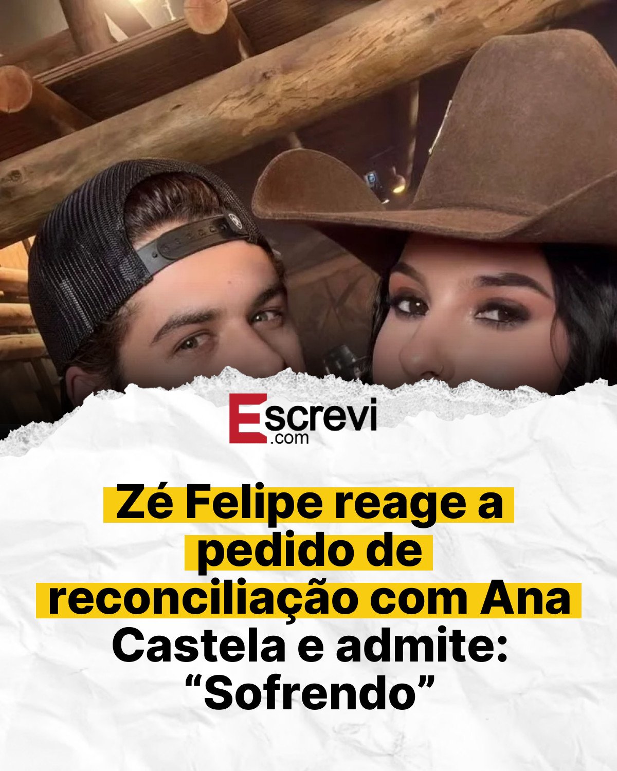 Zé Felipe reage a pedido de reconciliação com Ana Castela e admite: “Sofrendo” card branco