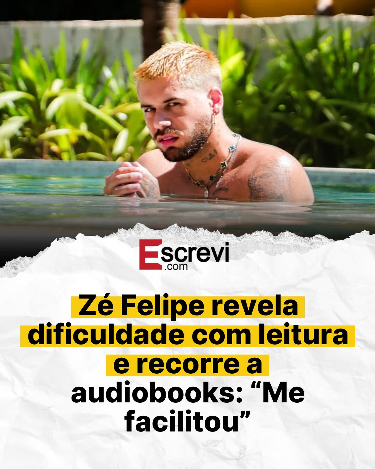 Zé Felipe revela dificuldade com leitura e recorre a audiobooks: “Me facilitou” card branco