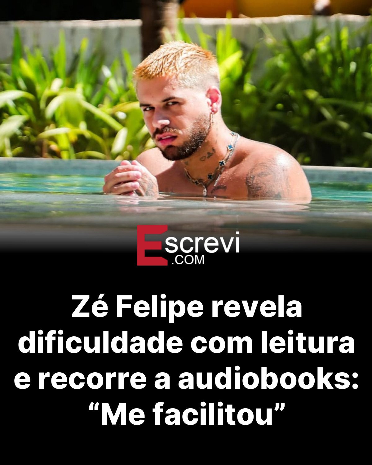 Zé Felipe revela dificuldade com leitura e recorre a audiobooks: “Me facilitou” card preto