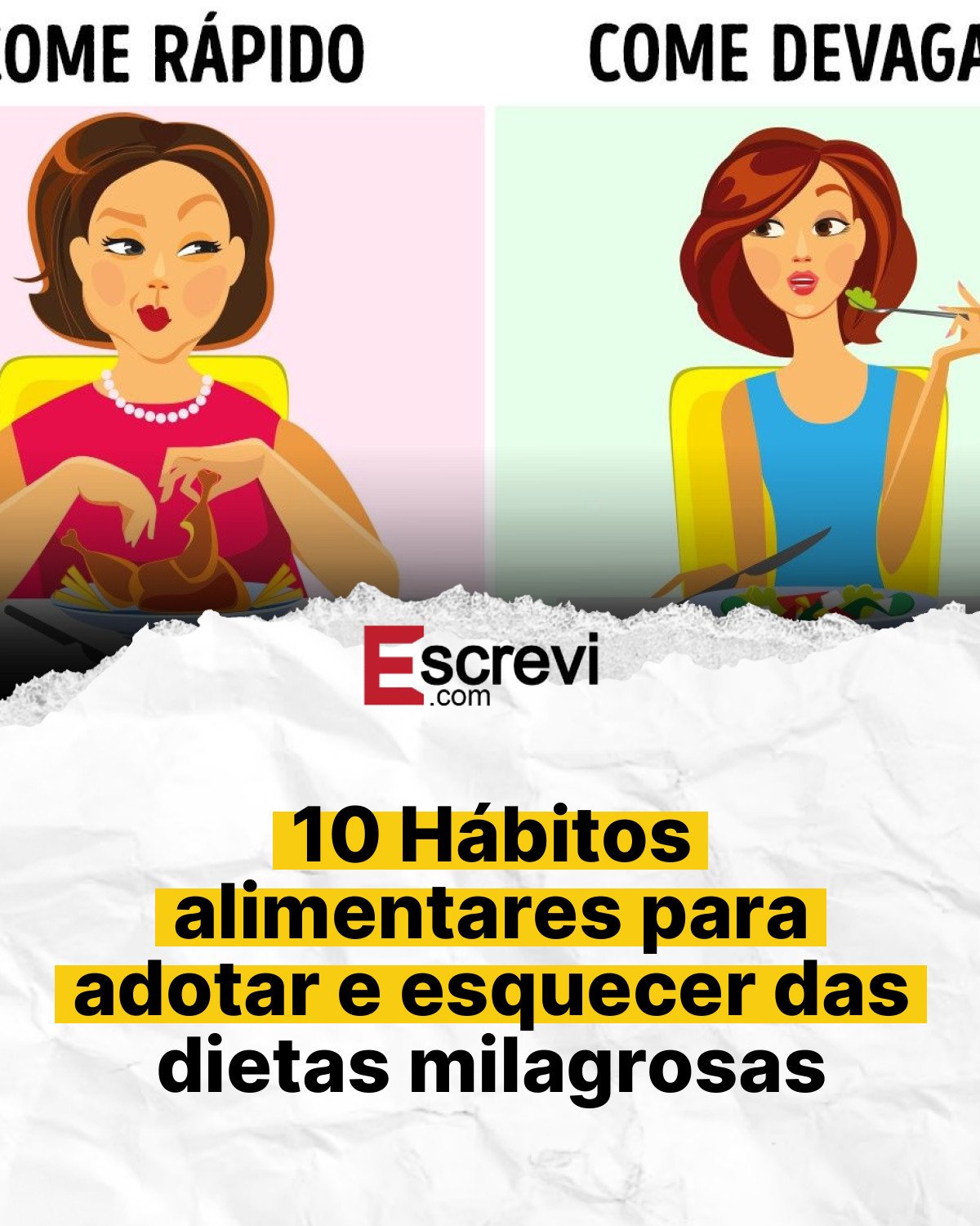 10 Hábitos alimentares para adotar e esquecer das dietas milagrosas card branco