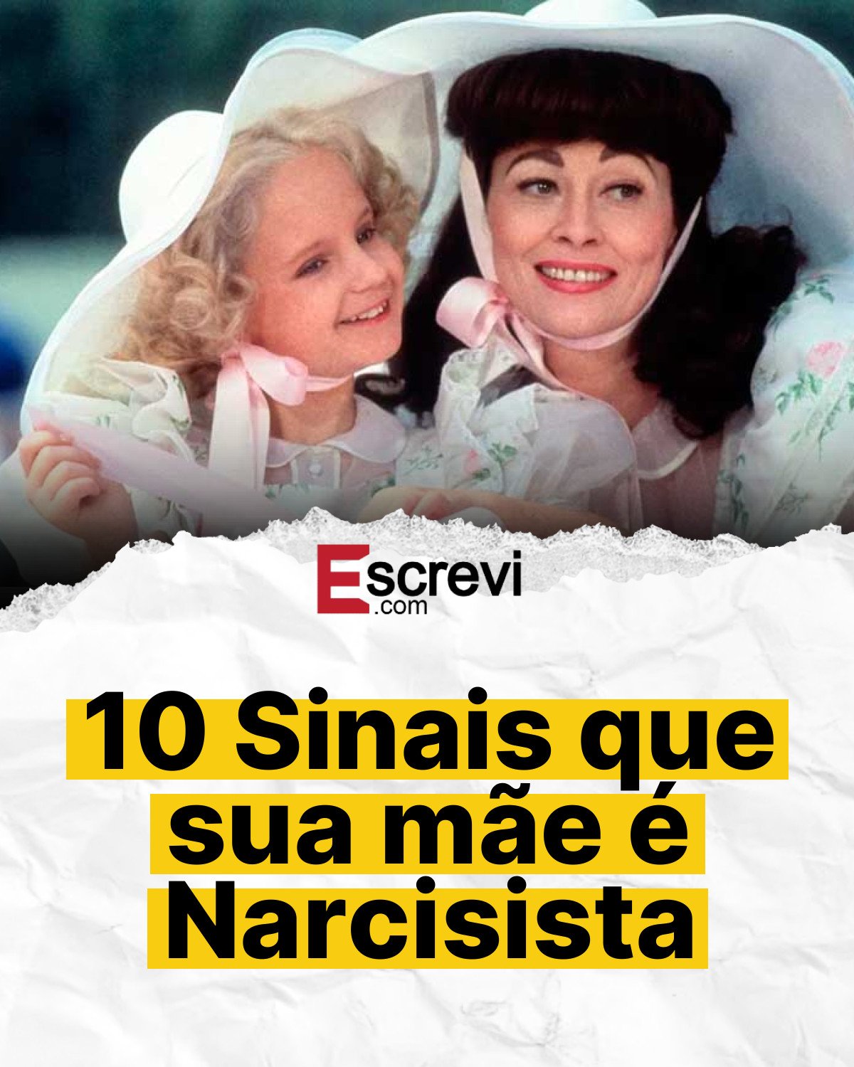 10 Sinais que sua mãe é Narcisista card branco