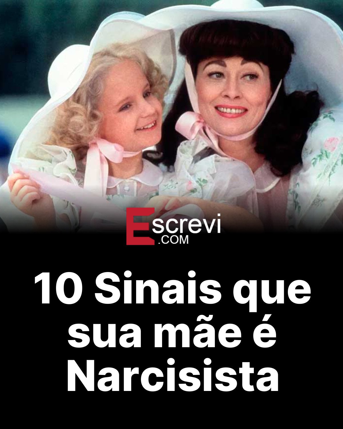 10 Sinais que sua mãe é Narcisista card preto
