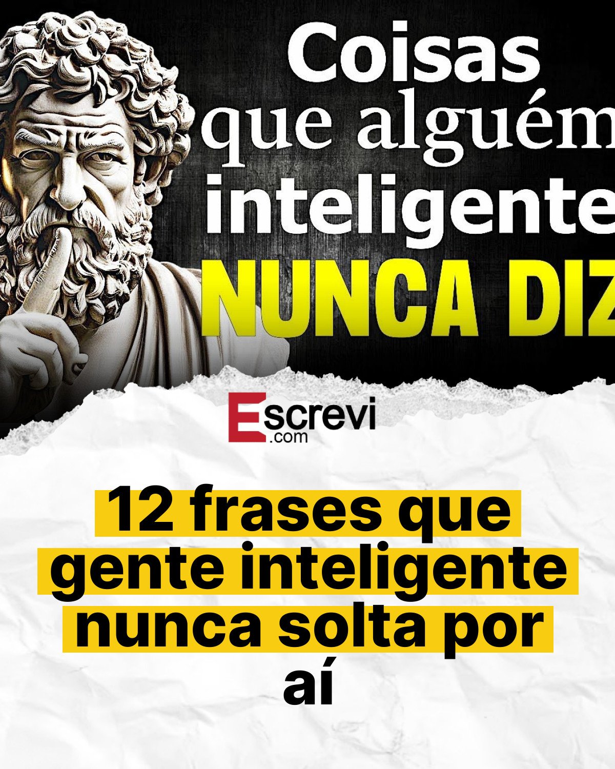 12 frases que gente inteligente nunca solta por aí card branco