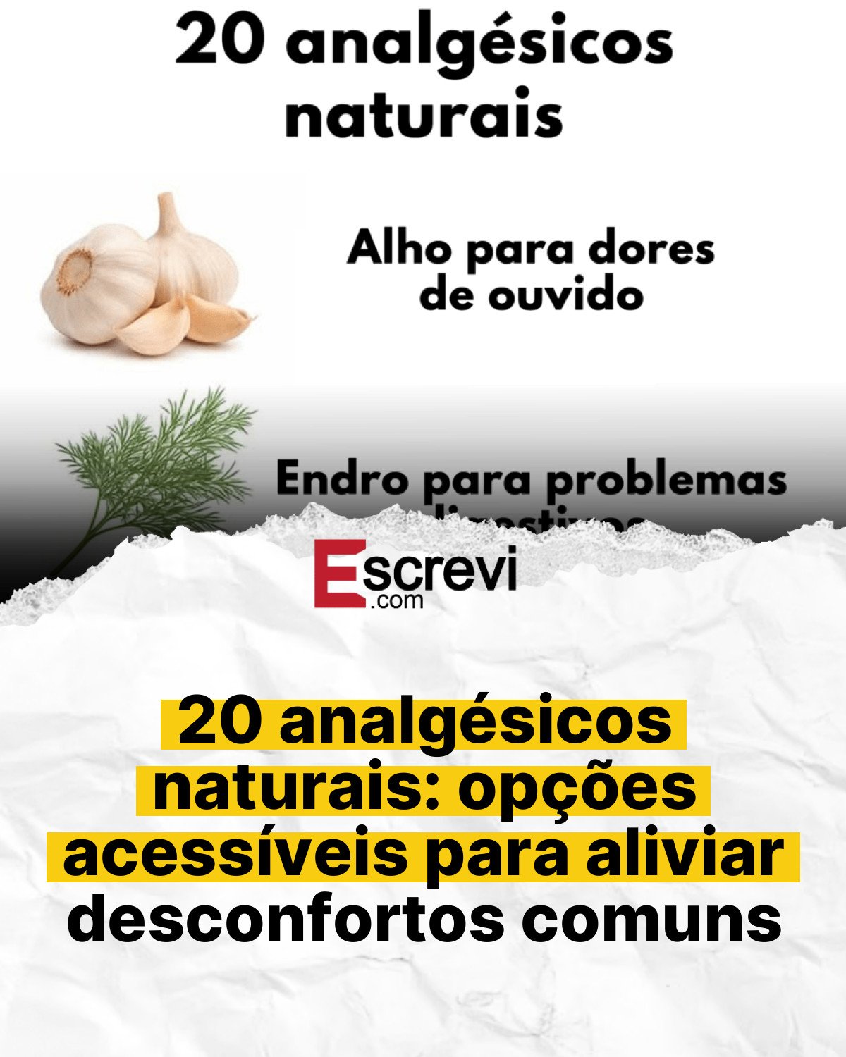 20 analgésicos naturais: opções acessíveis para aliviar desconfortos comuns card branco