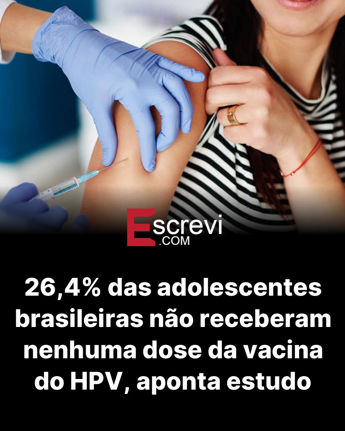 26,4% das adolescentes brasileiras não receberam nenhuma dose da vacina do HPV, aponta estudo card preto