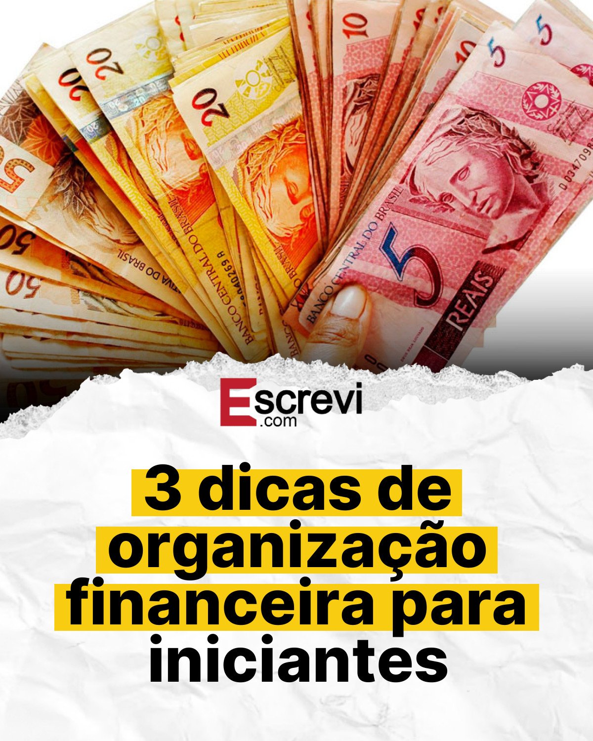 3 dicas de organização financeira para iniciantes card branco