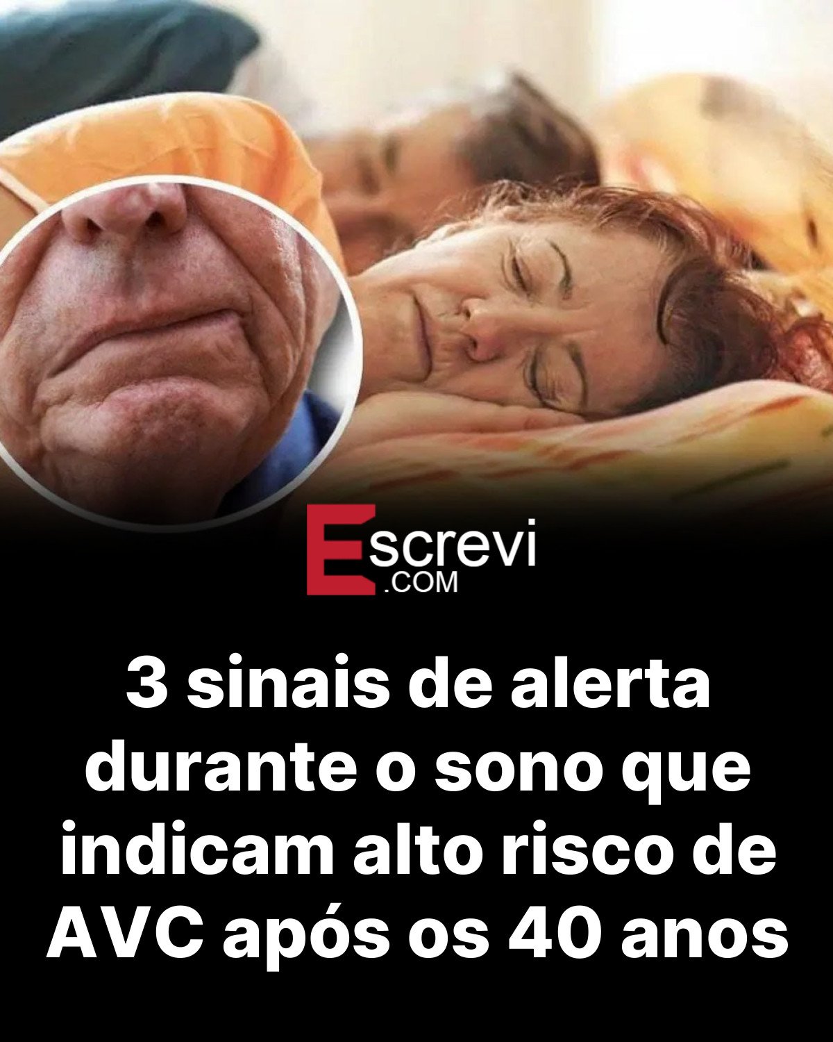 3 sinais de alerta durante o sono que indicam alto risco de AVC após os 40 anos card preto
