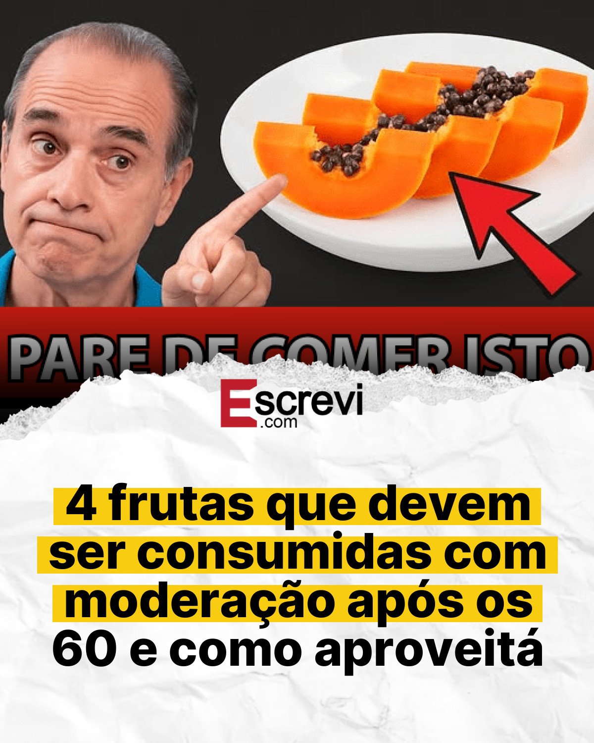 4 frutas que devem ser consumidas com moderação após os 60 e como aproveitá card branco