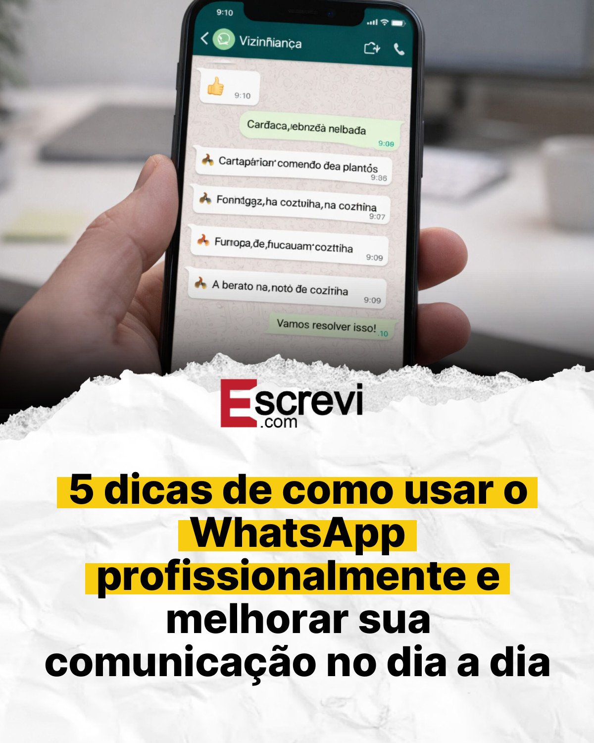 5 dicas de como usar o WhatsApp profissionalmente e melhorar sua comunicação no dia a dia card branco
