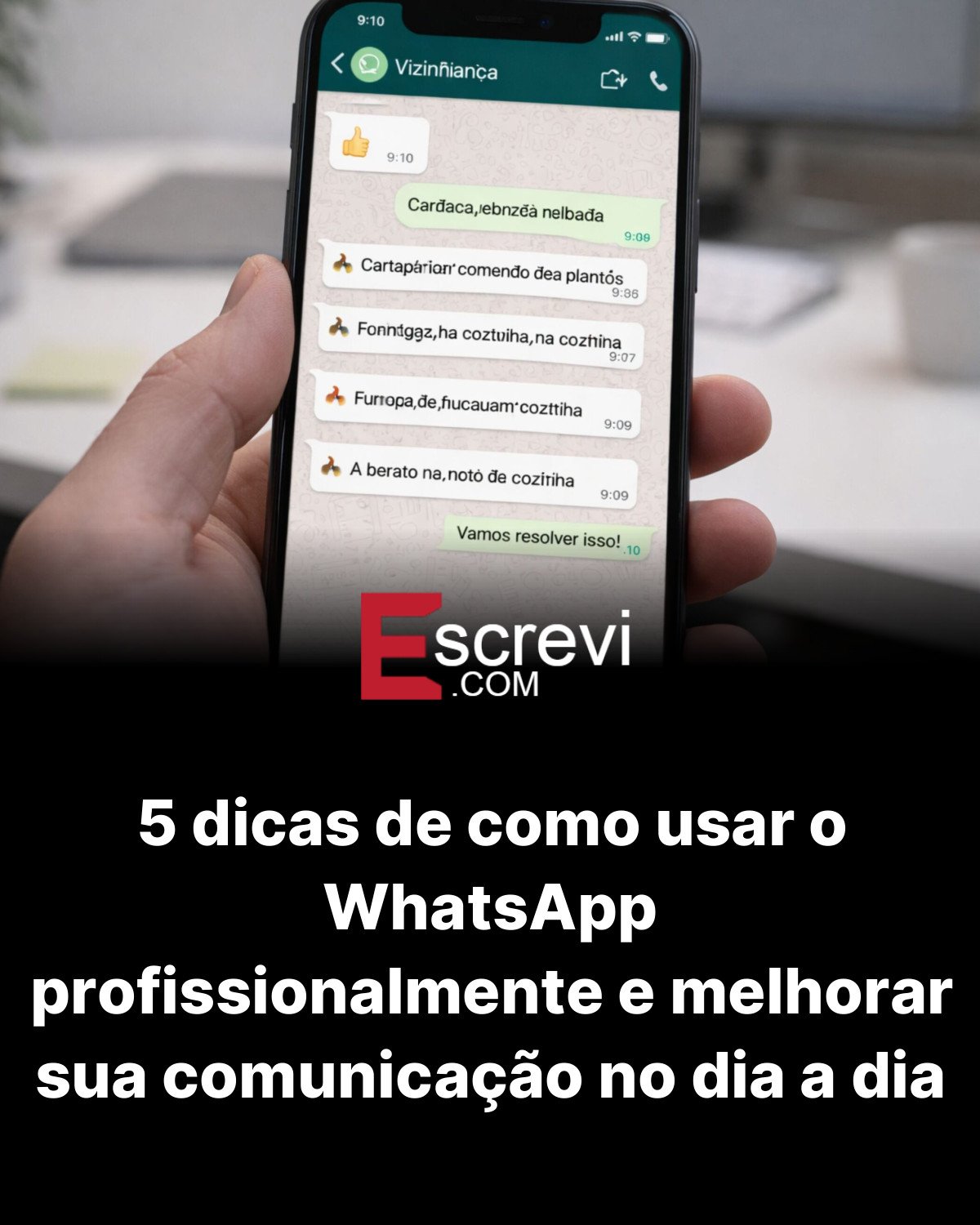 5 dicas de como usar o WhatsApp profissionalmente e melhorar sua comunicação no dia a dia card preto