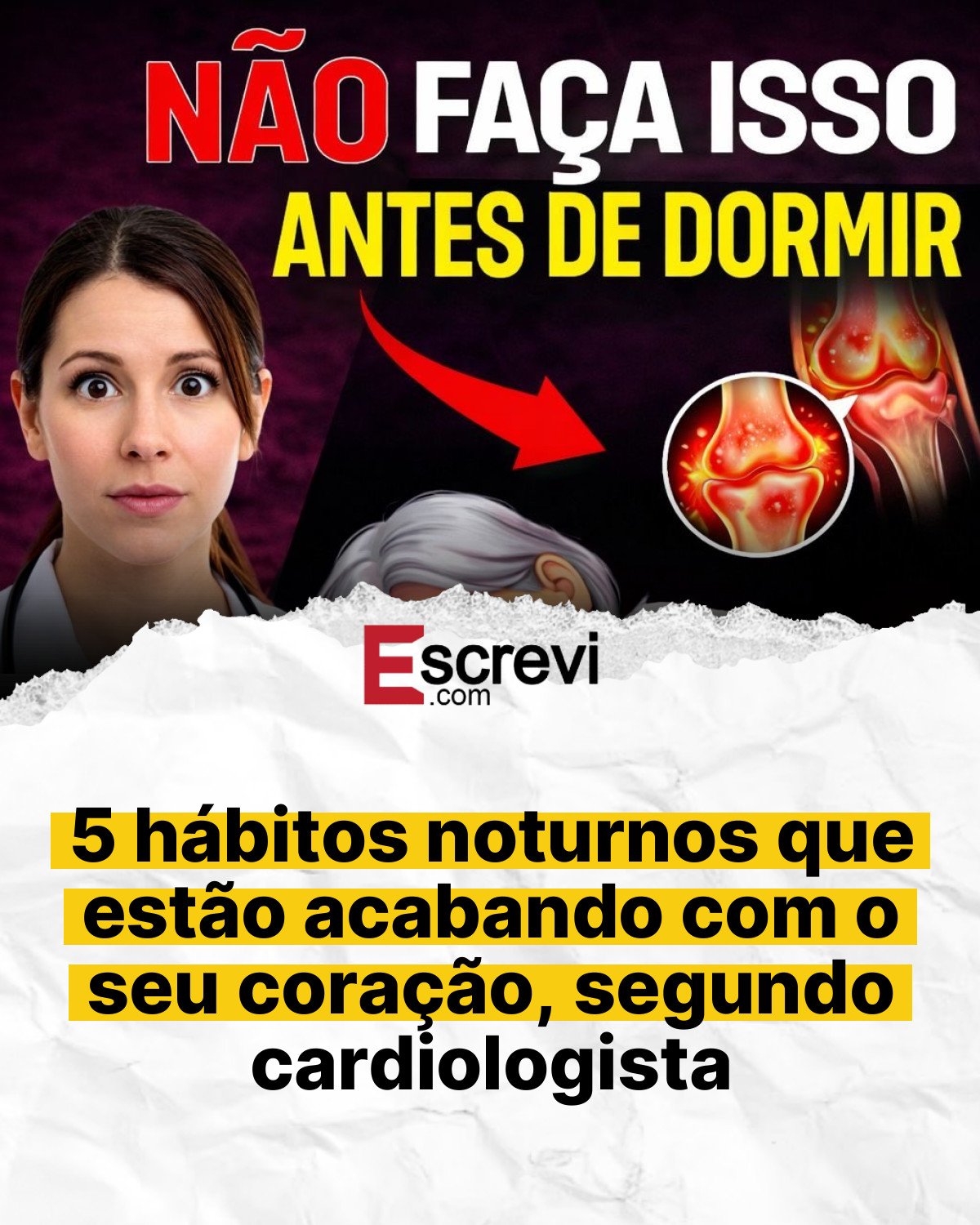 5 hábitos noturnos que estão acabando com o seu coração, segundo cardiologista card branco