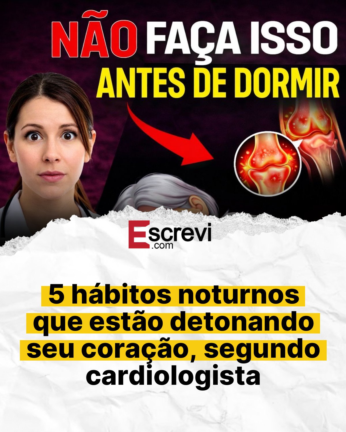 5 hábitos noturnos que estão detonando seu coração, segundo cardiologista card branco