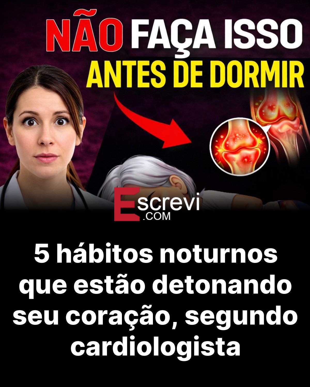 5 hábitos noturnos que estão detonando seu coração, segundo cardiologista card preto