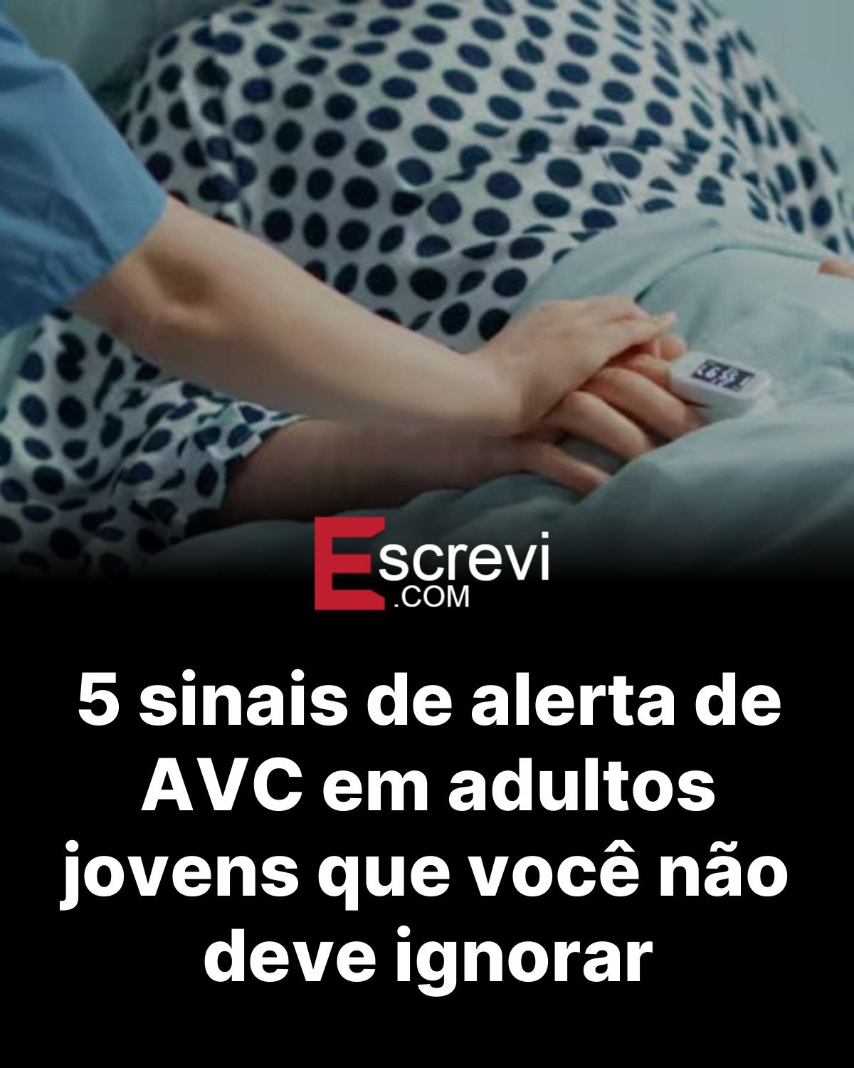 5 sinais de alerta de AVC em adultos jovens que você não deve ignorar card preto