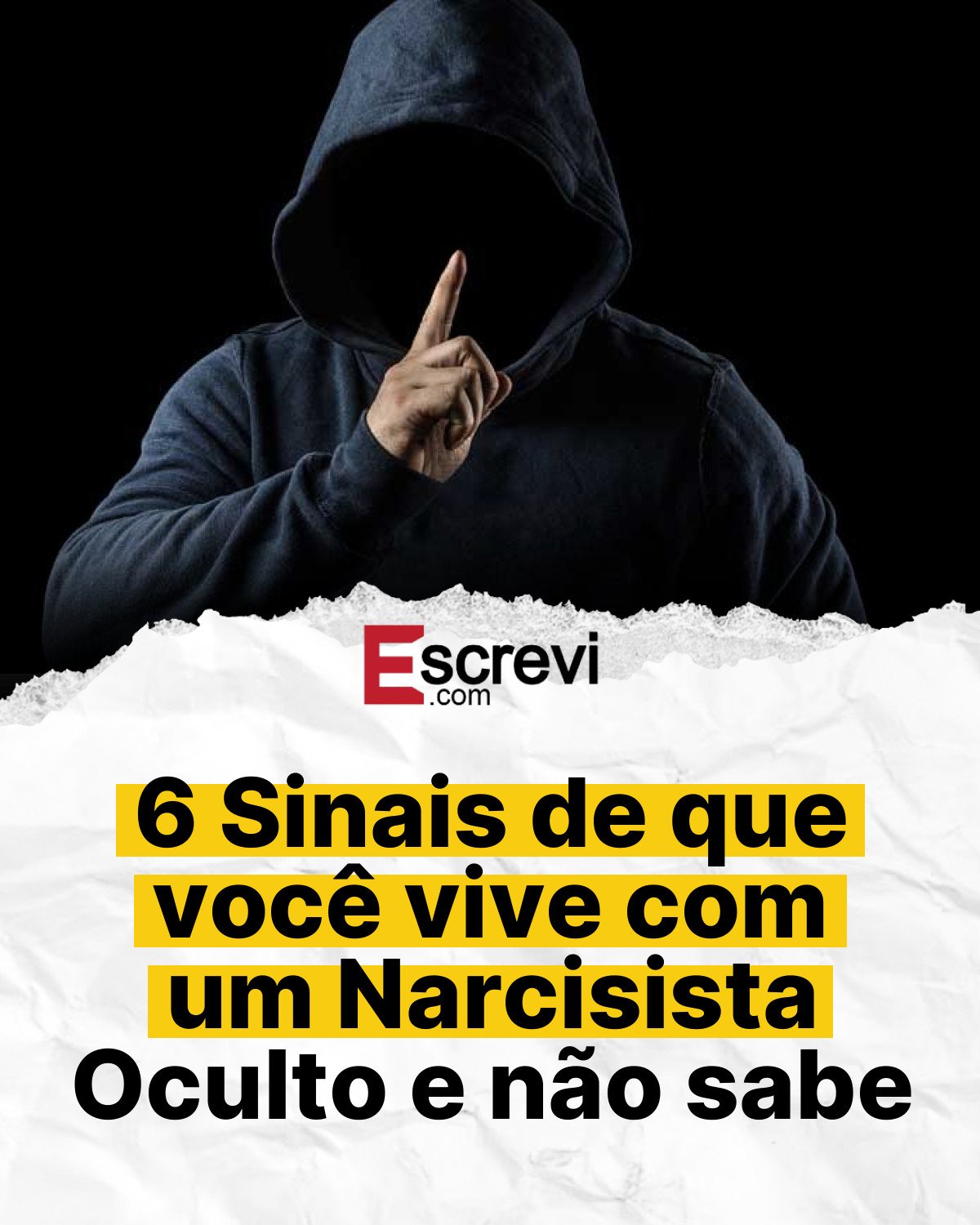 6 Sinais de que você vive com um Narcisista Oculto e não sabe card branco