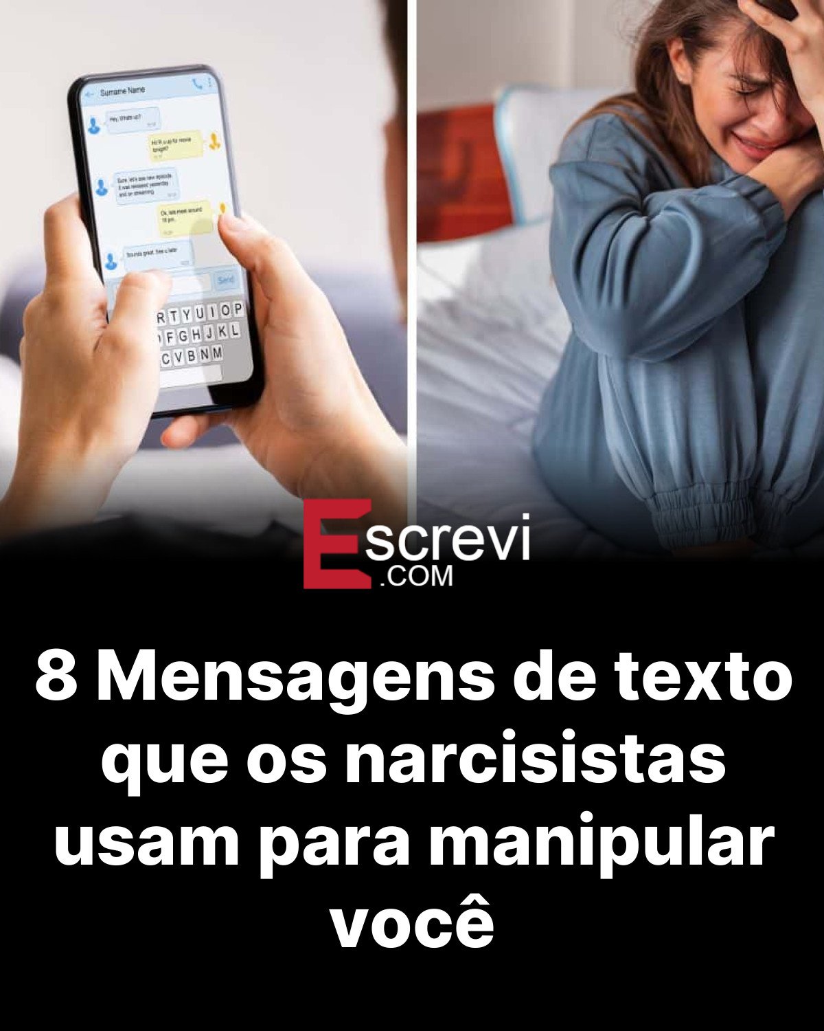 8 Mensagens de texto que os narcisistas usam para manipular você card preto