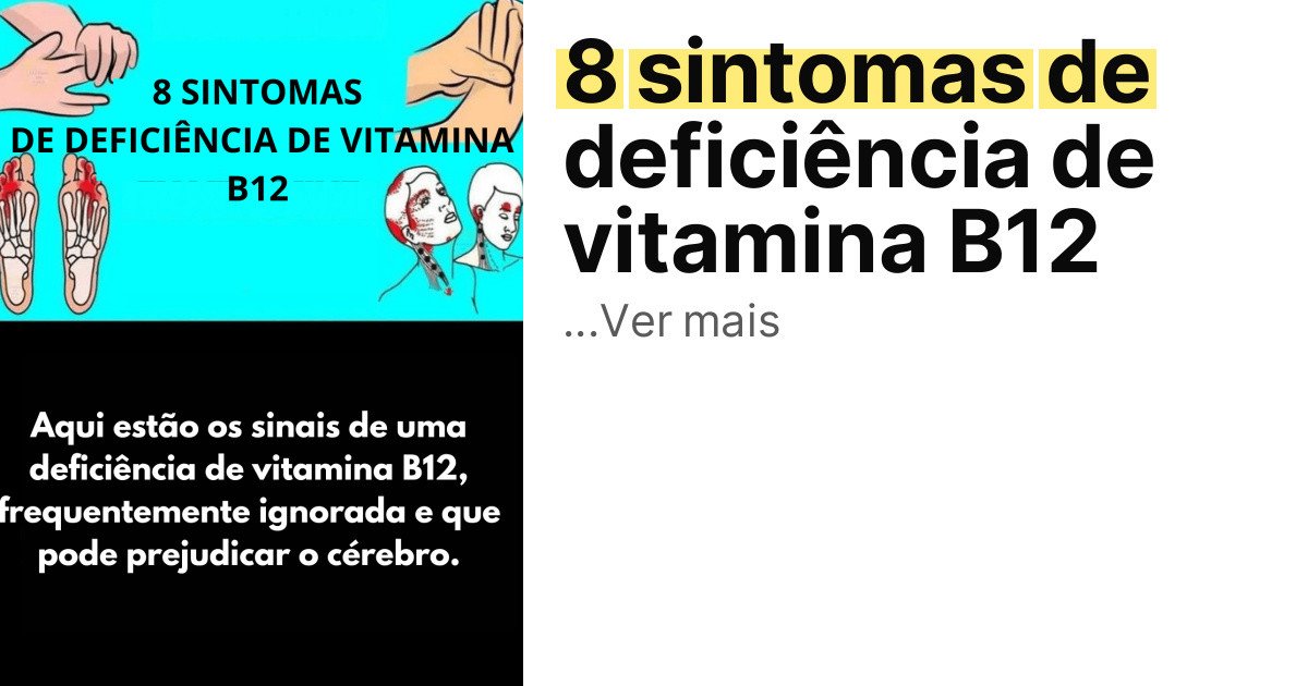 8 sintomas de deficiência de vitamina B12 imagem principal