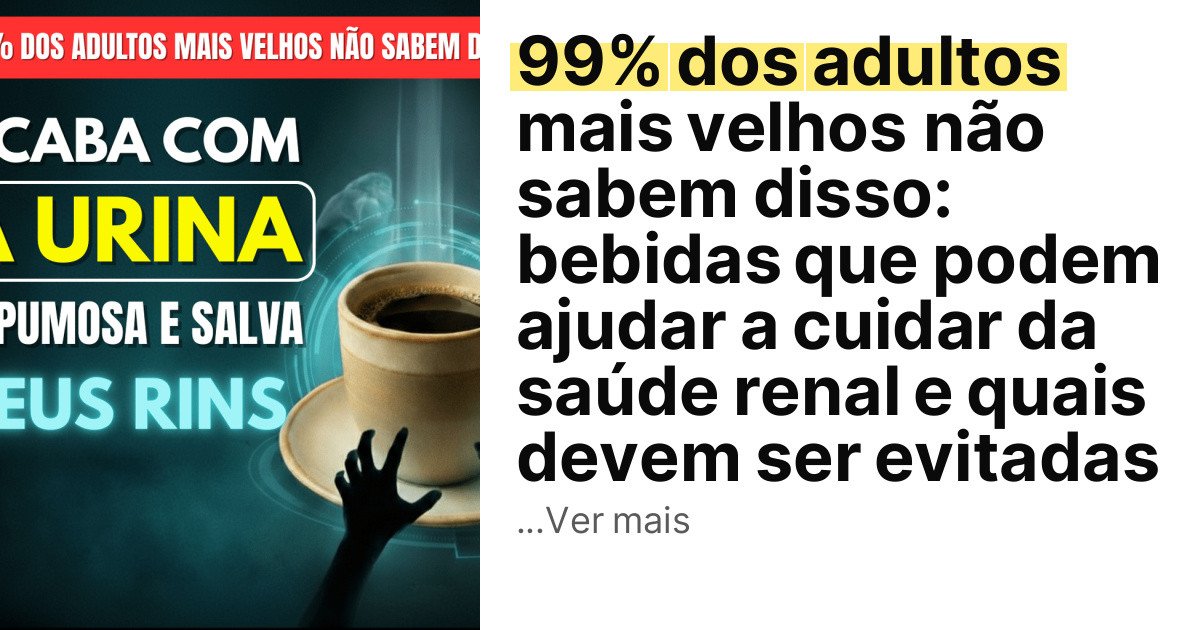 99% dos adultos mais velhos não sabem disso: bebidas que podem ajudar a cuidar da saúde renal e quais devem ser evitadas imagem principal