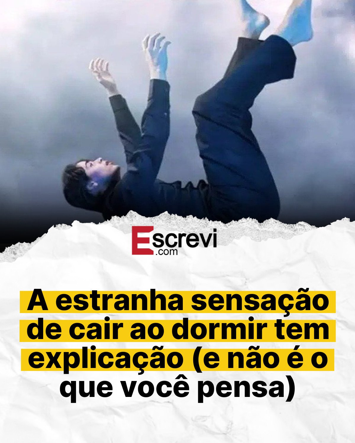 A estranha sensação de cair ao dormir tem explicação (e não é o que você pensa) card branco