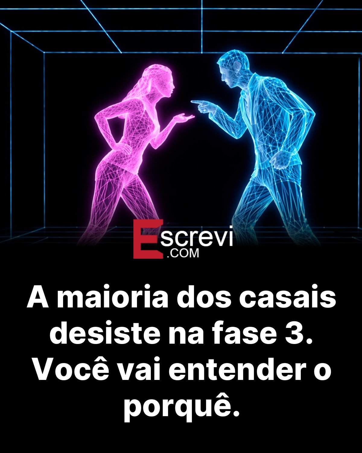 A maioria dos casais desiste na fase 3. Você vai entender o porquê. card preto