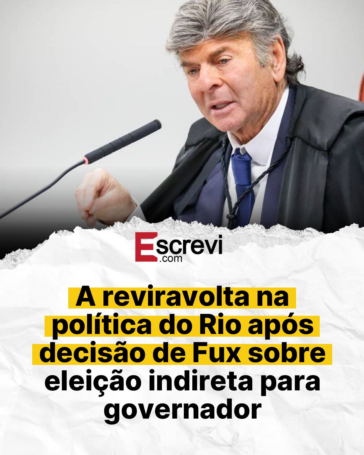 A reviravolta na política do Rio após decisão de Fux sobre eleição indireta para governador card branco