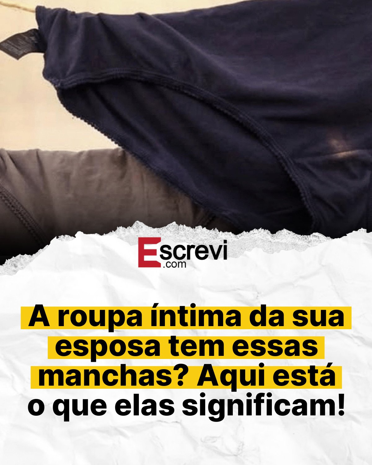 A roupa íntima da sua esposa tem essas manchas? Aqui está o que elas significam! card branco