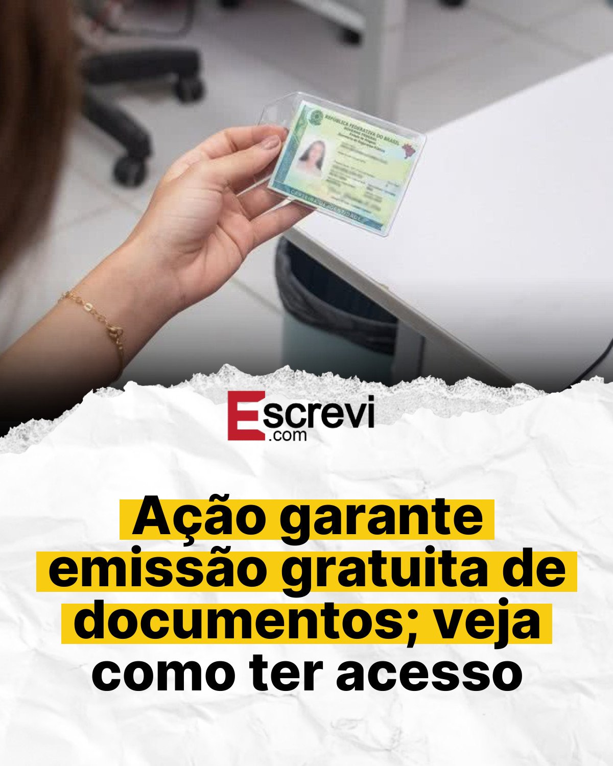 Ação garante emissão gratuita de documentos; veja como ter acesso card branco