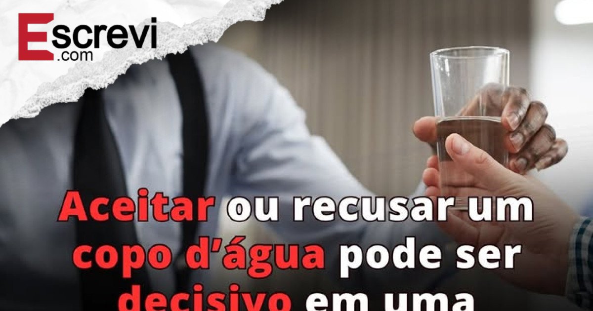 Aceitar ou recusar um copo d’água pode ser decisivo em uma entrevista de emprego; Entenda imagem principal