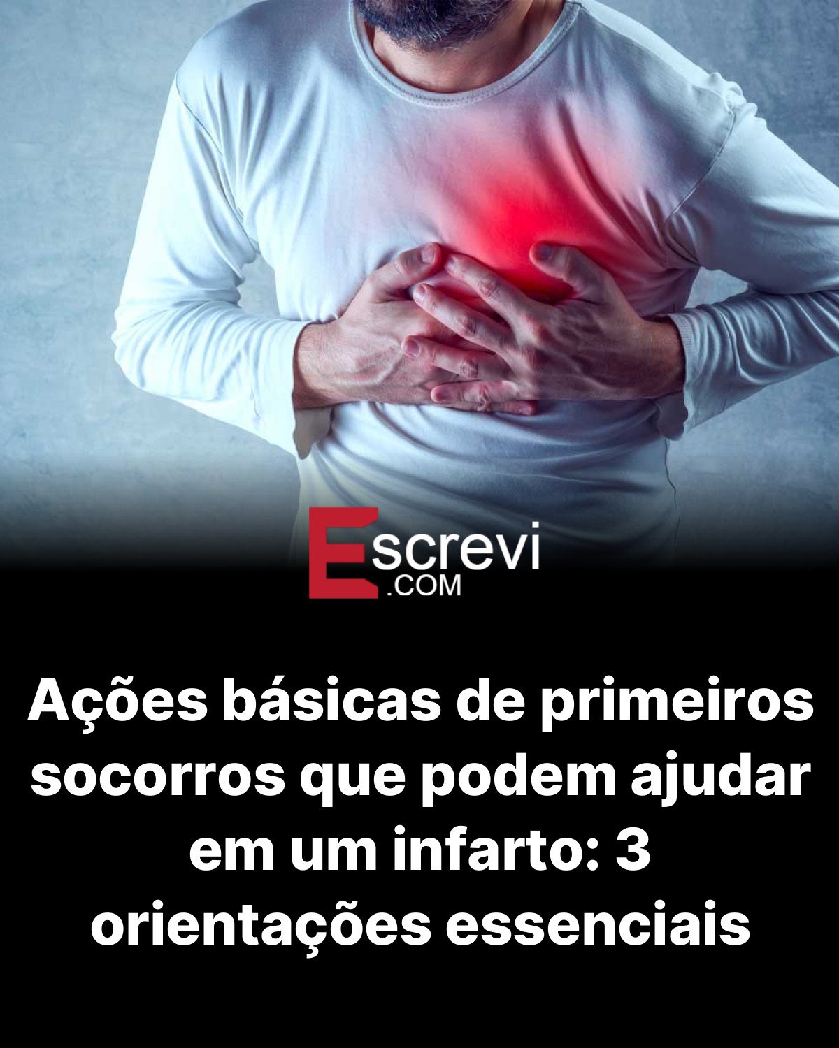 Ações básicas de primeiros socorros que podem ajudar em um infarto: 3 orientações essenciais card preto