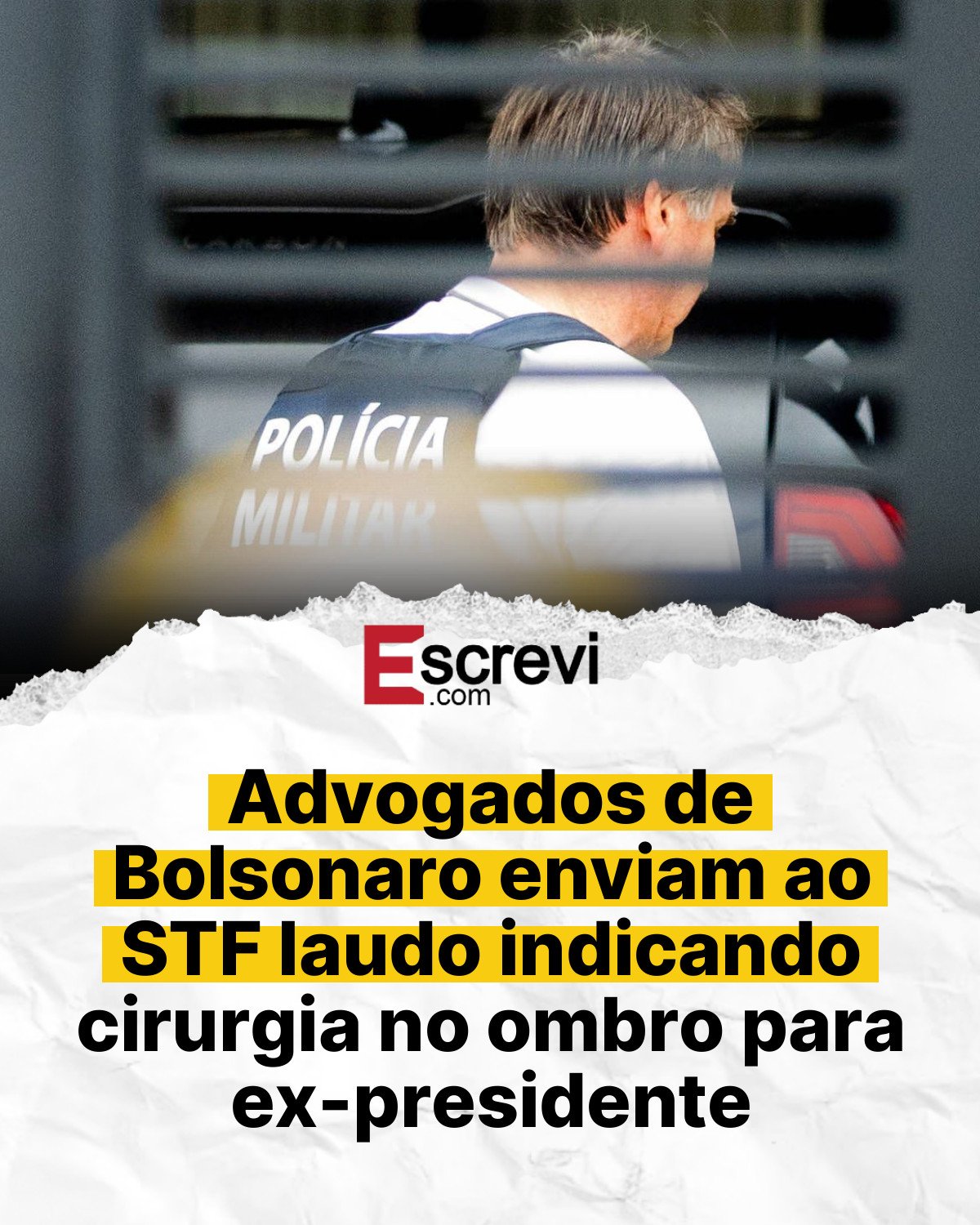 Advogados de Bolsonaro enviam ao STF laudo indicando cirurgia no ombro para ex-presidente card branco