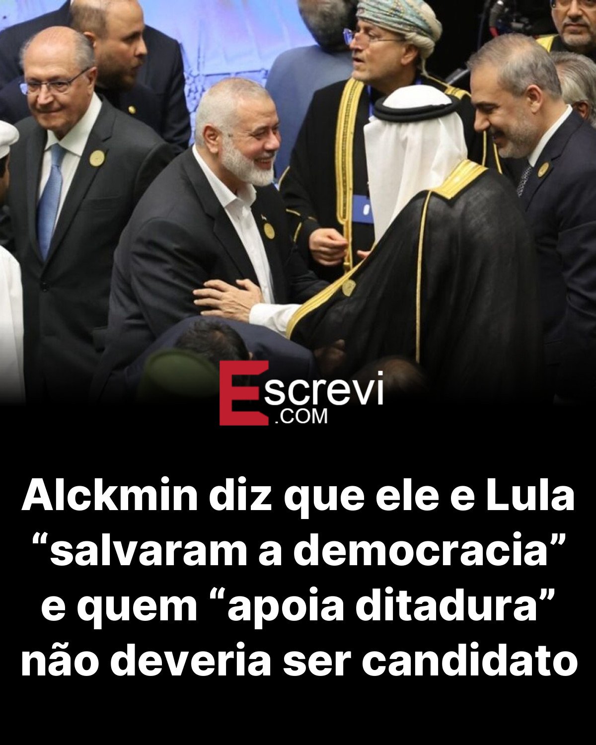 Alckmin diz que ele e Lula “salvaram a democracia” e quem “apoia ditadura” não deveria ser candidato card preto