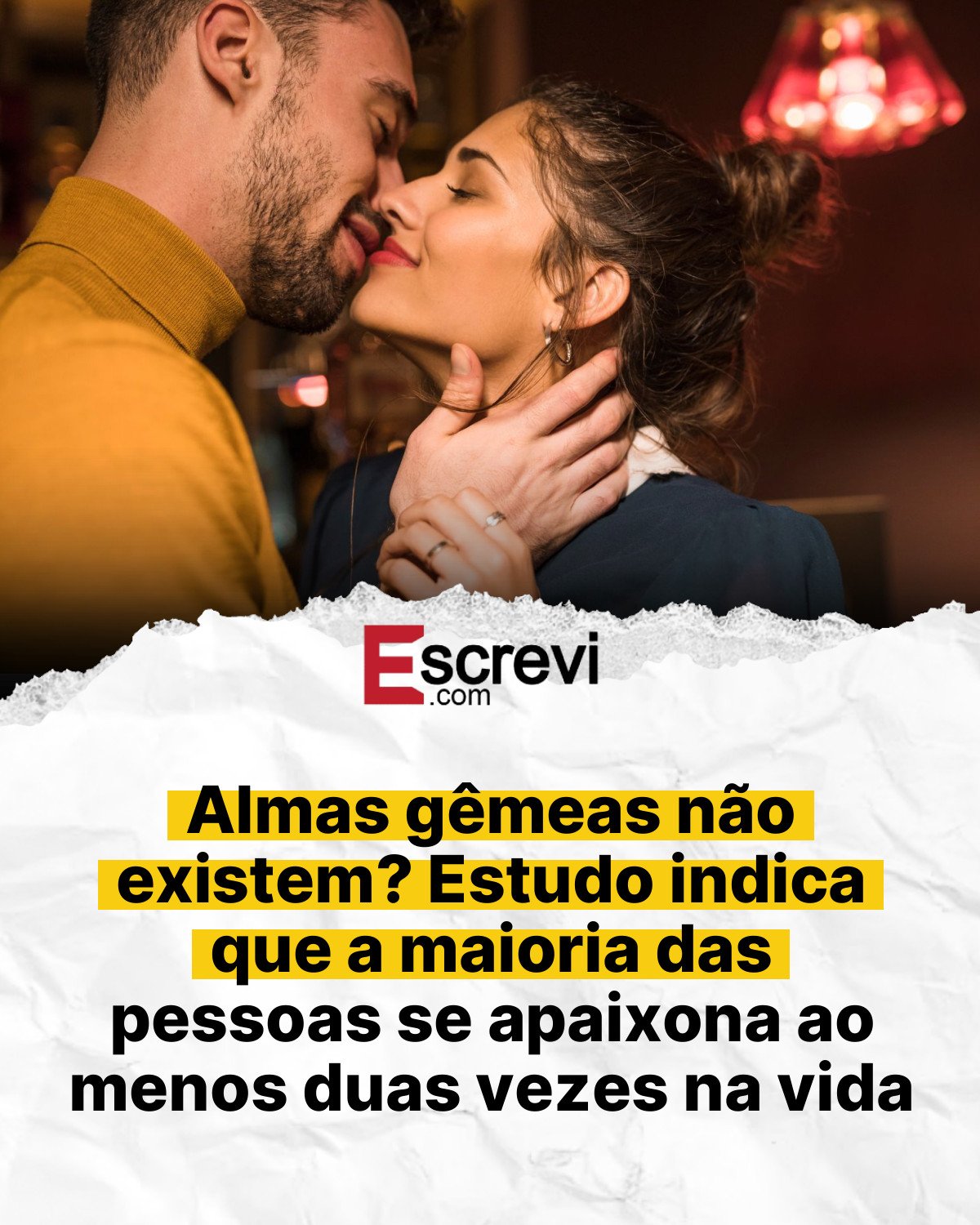 Almas gêmeas não existem? Estudo indica que a maioria das pessoas se apaixona ao menos duas vezes na vida card branco