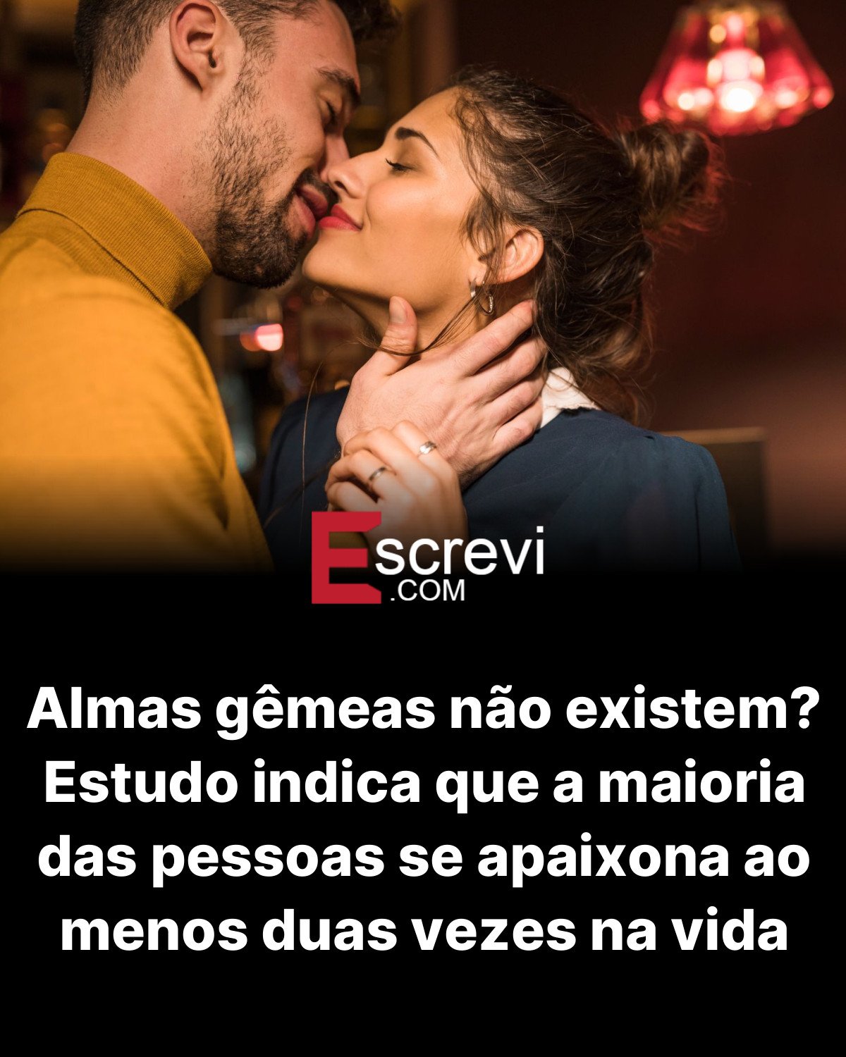 Almas gêmeas não existem? Estudo indica que a maioria das pessoas se apaixona ao menos duas vezes na vida card preto