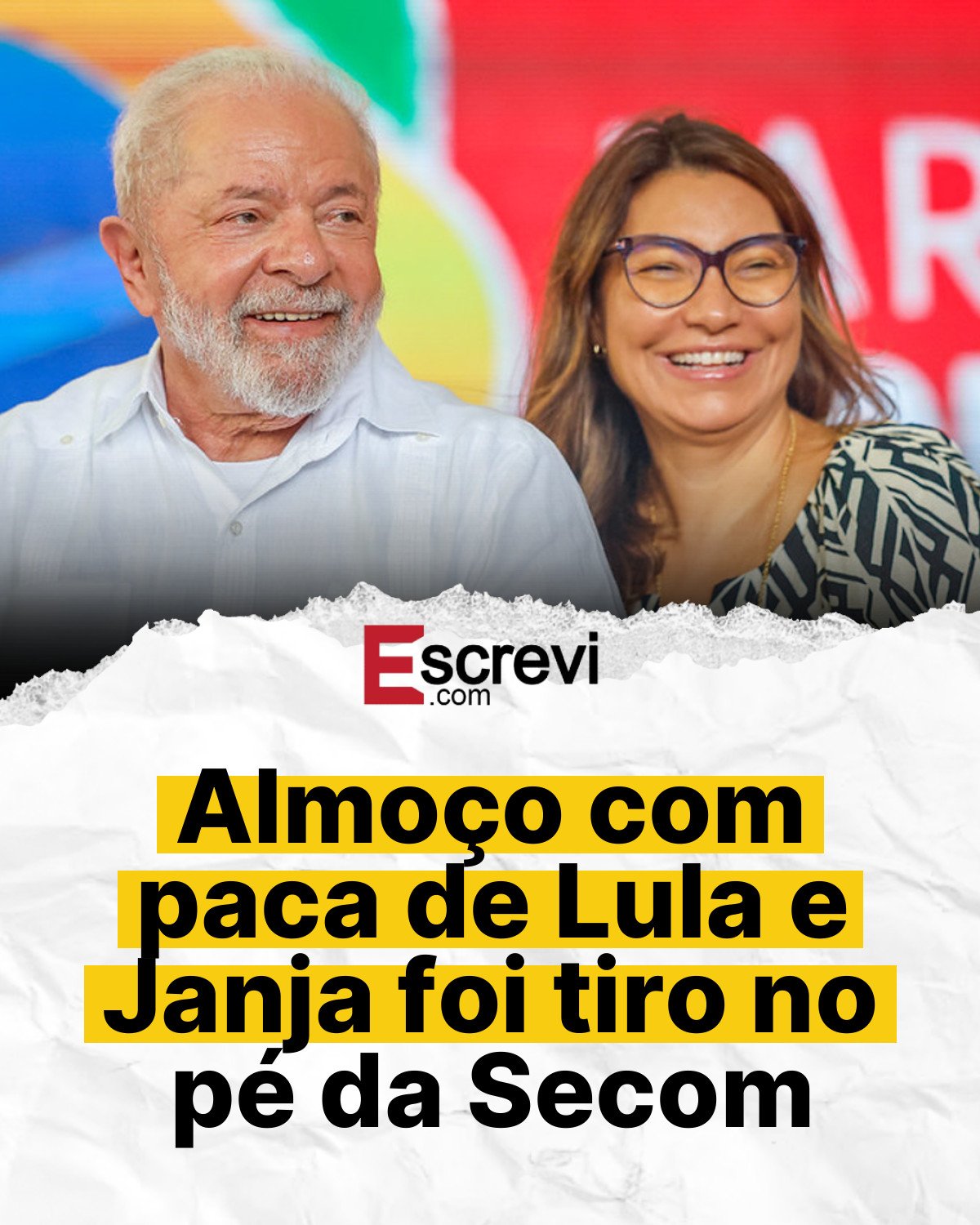 Almoço com paca de Lula e Janja foi tiro no pé da Secom card branco