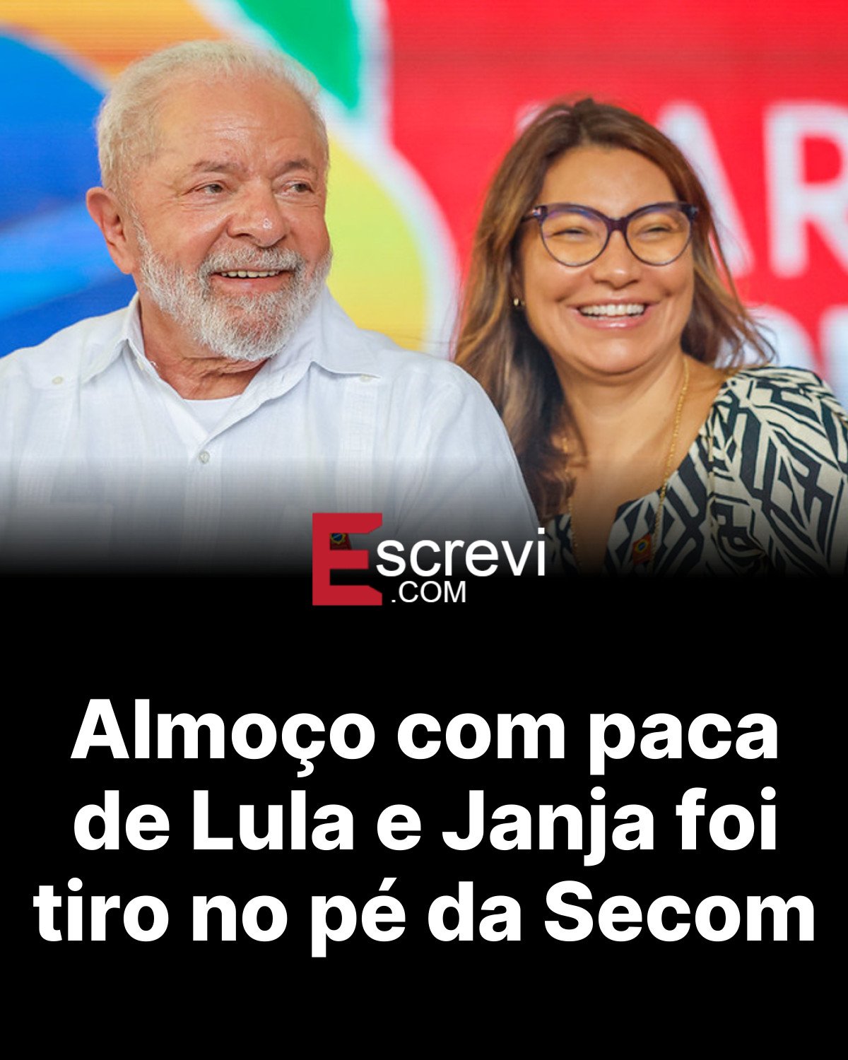 Almoço com paca de Lula e Janja foi tiro no pé da Secom card preto