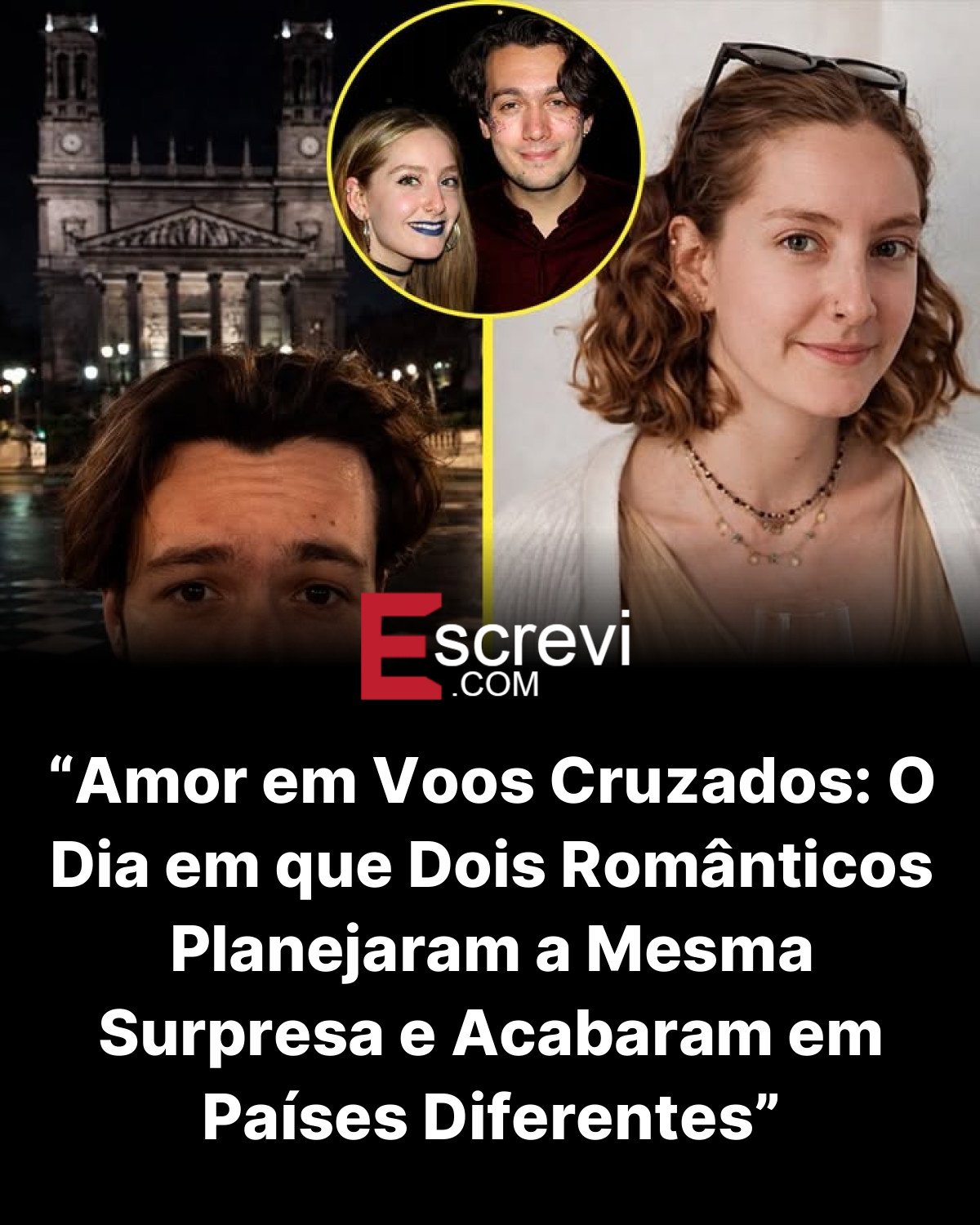 “Amor em Voos Cruzados: O Dia em que Dois Românticos Planejaram a Mesma Surpresa e Acabaram em Países Diferentes” card preto