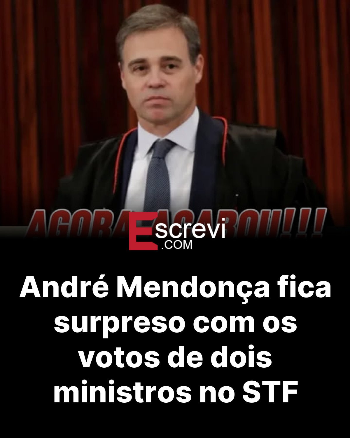 André Mendonça fica surpreso com os votos de dois ministros no STF card preto