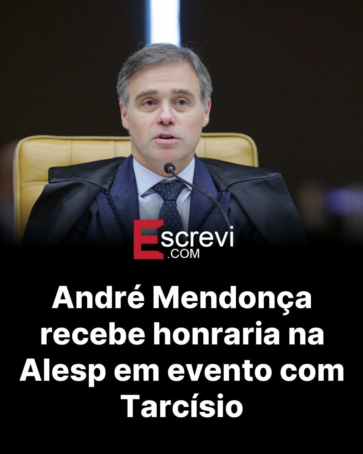 André Mendonça recebe honraria na Alesp em evento com Tarcísio card preto