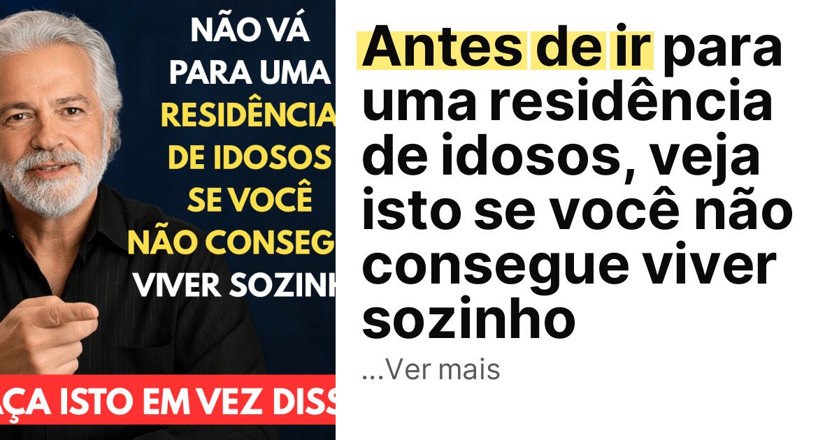 Antes de ir para uma residência de idosos, veja isto se você não consegue viver sozinho imagem principal