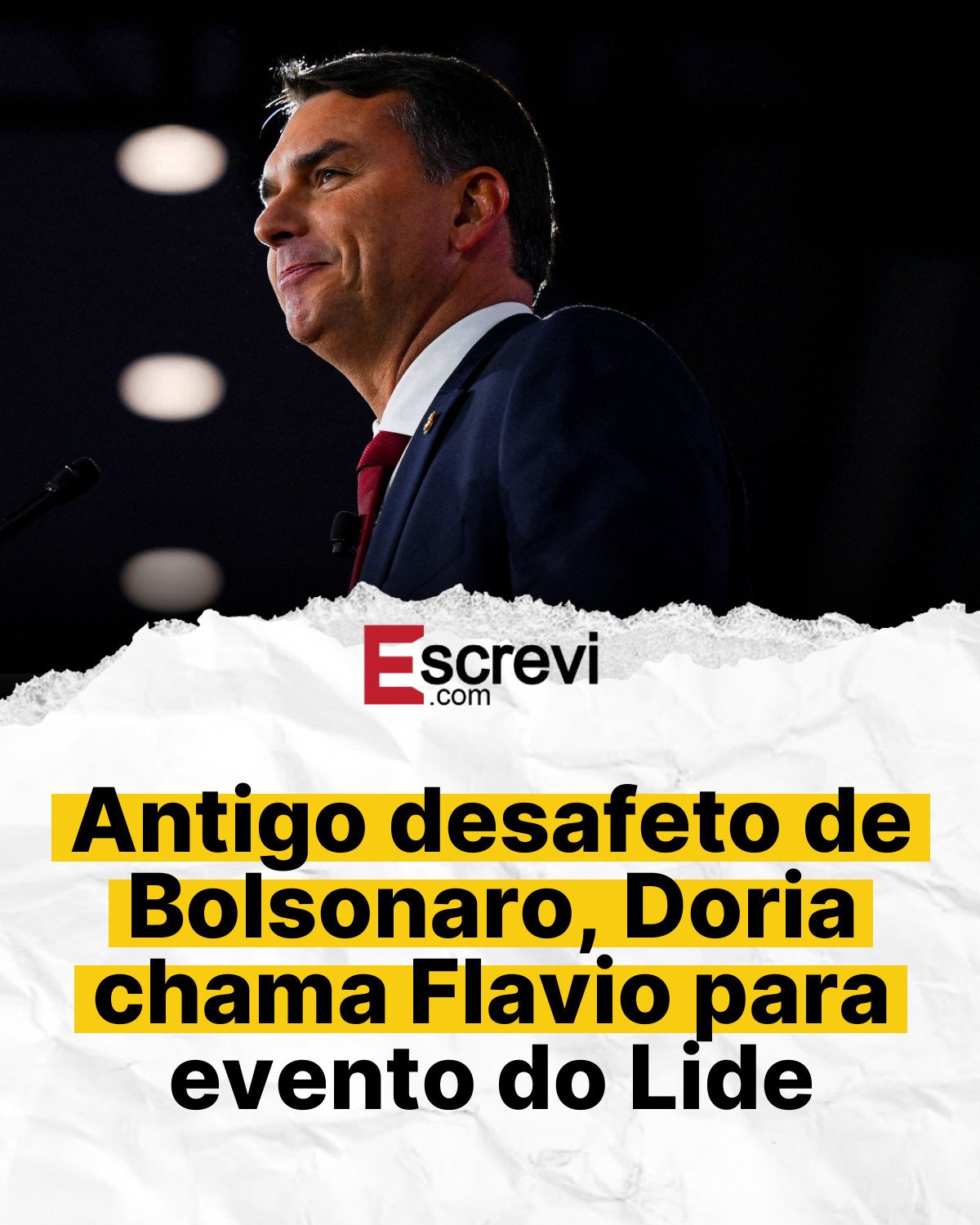 Antigo desafeto de Bolsonaro, Doria chama Flavio para evento do Lide card branco